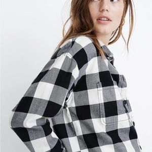Madewell Buffalo Check Plaid Button Front Shirt